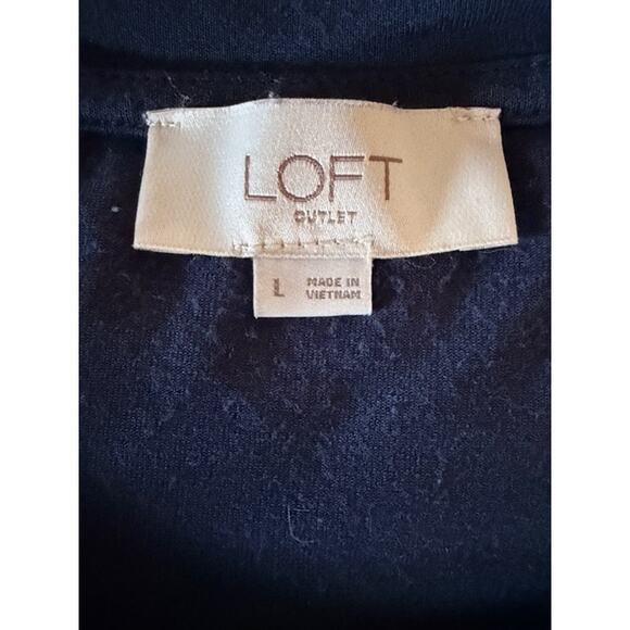 LOFT Navy Sleeveless Midi Dress Women’s Large Flowy Casual - Picture 4 of 5